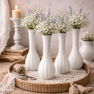 Randall Milk Glass Vases Vintage‎
